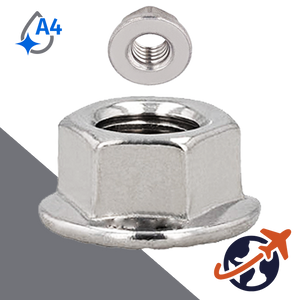 Flange Nut Smooth - A4 Stainless DIN 6923
