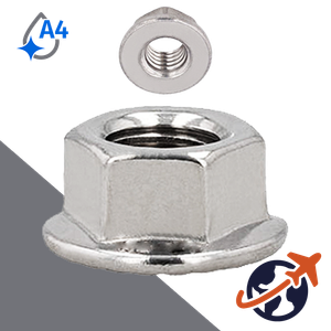 Flange Nut Smooth,DIN 6923,A4 Stainless Steel