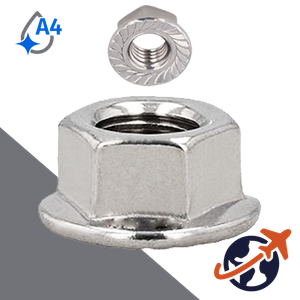 Flange Nut Serrated,DIN 6923,A4 Stainless Steel