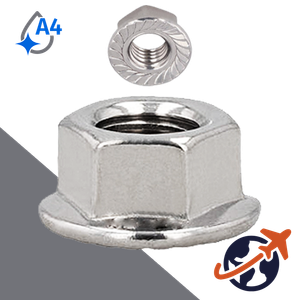 Flange Nut Serrated,DIN 6923,A4 Stainless Steel