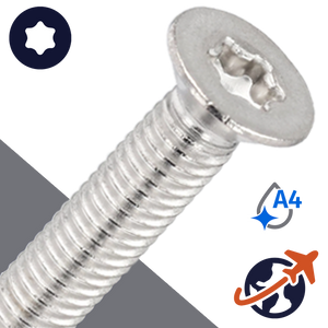 M10X1.5 Torx Flat Head Cap Screw - A4 Stainless ISO 14581