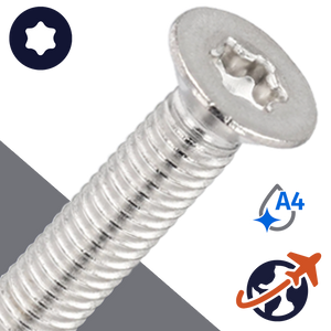 M2.5X0.45 Torx Flat Head Cap Screw - A4 Stainless ISO 14581