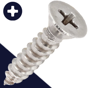 M2.2 Flat Phillips Tapping,Stainless Steel A2,DIN 7982-C