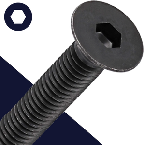 M12X1.75 Flat Head Cap Screw - Steel 10.9 DIN 7991