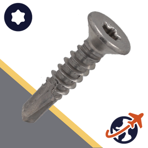 M4.2 Flat Head Torx Self Drilling Screw  - A2 Stainless DIN 7504