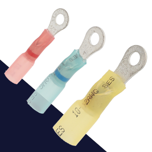 Eye Terminal Crimp + Shrink,22-18 to 12-10 Gauge,Polyolefin