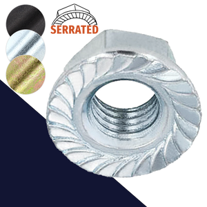 Serrated Flange Nut DIN 6923,Steel Class 10 Zinc Plated,Coarse Thread