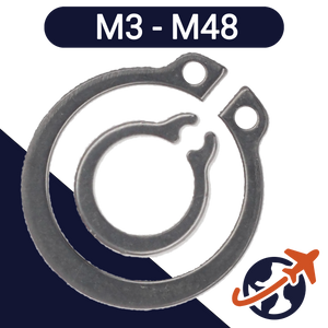 M3-M48 EXTERNAL Retaining Ring,Plain Spring Steel,For Shafts / DIN 471