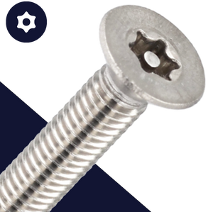 M4 Flat Head Torx + Pin,Stainless Steel A2,Security Screw