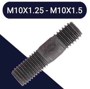 M10X1.5 + M10X1.25, 40mm Combi Thread Stud Class 10.9 Steel SH10X1.25-1.5X40BLK
