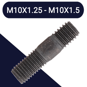 M10X1.5 + M10X1.25, 40mm Combi Thread Stud Class 10.9 Steel SH10X1.25-1.5X40BLK