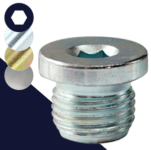 Steel Allen Socket Metric Drain Plug, DIN 908, M8 - M30