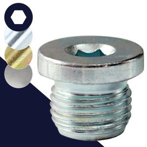 Flanged Allen Socket Plug,Steel, M8 - M30,DIN 908