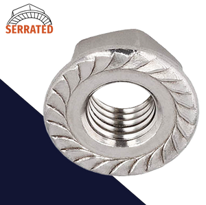 Flange Nut Serrated - A2 Stainless DIN 6923