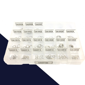 Solid Aluminum Gasket Kit,160pcs Assortment,DIN 7603