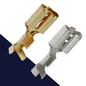 6.3mm Female Spade with Tab,16-14 Gauge Double Crimp,E302