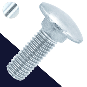 M8X1.25 DIN 603 Carriage Bolt Class 8.8, Zinc Plated