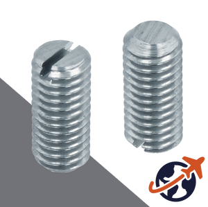 M1.6X0.35 Slotted Set Screw,14H Steel FLAT Point,DIN 551 / ISO 4766