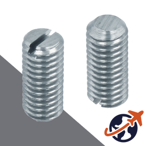 M3X0.5 Slotted Flat Point Set Screw - 14H Steel DIN 551