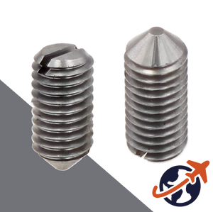 M1.6X0.35 Slotted Set Screw,14H Steel CONE Point,DIN 553 / ISO 7434