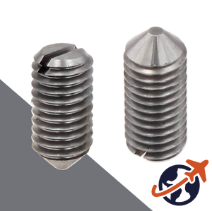 M1.6X0.35 Slotted Set Screw,14H Steel CONE Point,DIN 553 / ISO 7434