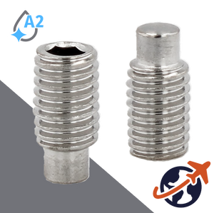M6X1.0 Dog Point Allen Socket Set Screw - A2 Stainless ISO 4028