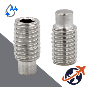 M10X1.5 Dog Point Set Screw,A4 Stainless Steel,ISO 4028 / DIN 915