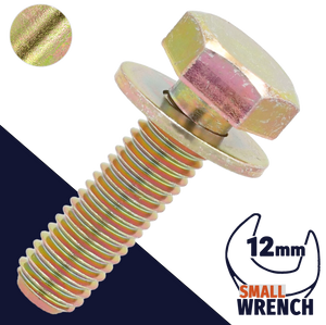 M8X1.25 Hex SEMS,Steel Yellow Zinc,Flat Washer / Wrench 12mm