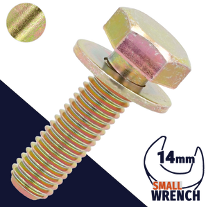 M10X1.25 Fine Hex SEMS,Steel Yellow Zinc,Flat Washer