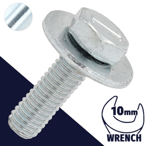 M6X1.0 Hex SEMS,Steel Clear Zinc,Fender Washer