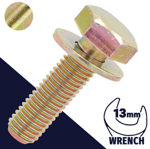M8X1.25 Hex SEMS Steel Yellow Zinc, Flat Washer, 13mm Wrench M8X1.25 Hex SEMS Steel Yellow Zinc, Flat Washer, 13mm Wrench