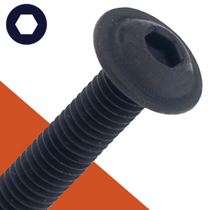 M5X0.8 Allen Button Flange - A2 Stainless Black ISO 7380-2 