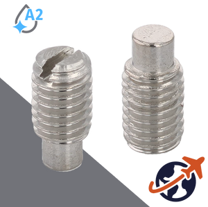 M12X1.75 Slotted Dog Point Set Screw - A2 Stainless DIN 417
