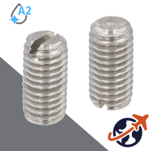M12X1.75 Slotted Cup Point Set Screw - A2 Stainless DIN 438