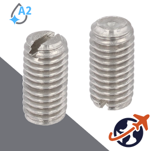 M3X0.5 Slotted Cup Point Set Screw - A2 Stainless DIN 438