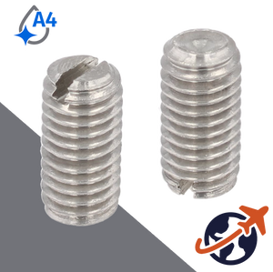 M10X1.5 Slotted Set Screw,A4 Stainless CUP POINT,DIN 438 / ISO 7436