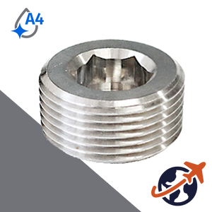 Taper Allen Socket BSPT British Plug - A4 Stainless MARINE DIN 906