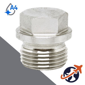 British Flanged Hex Plug,DIN 910 BSPP,A4 Stainless Steel