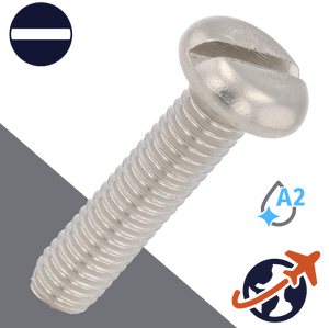 M2X0.4 Pan Head Slotted - A2-50 Stainless DIN 85