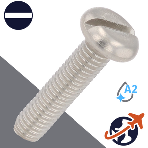 M6X1.0 Pan Head Slotted - A2-70 Stainless DIN 85