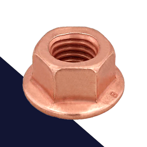 Top Lock Flange Nut COARSE,Steel Class 8 Copper Exhaust,Special Wrench / Heights