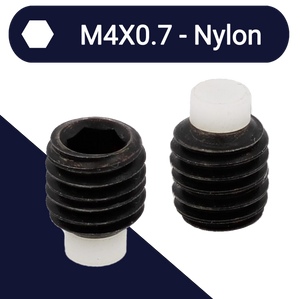 M4X0.7 Nylon Tip Set Screw,Steel,Nylon Dog Point