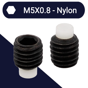 M5X0.8 Nylon Point Allen Set Screw - Steel 14H Black