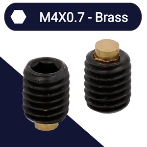 M4X0.7 Brass Point Allen Set Screw - Steel 14H Black