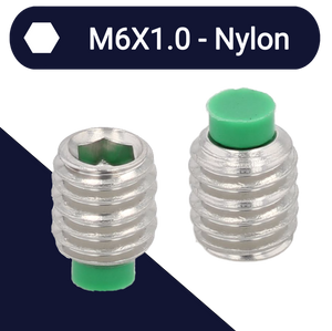 M6X1.0 Nylon Tip Set Screw,Stainless Steel,Nylon Dog Point