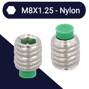 M8X1.25 Nylon Tip Set Screw,Stainless Steel,Nylon Dog Point