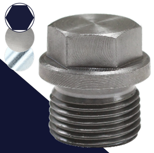 British Flanged Hex Plug,Steel, Plain & Zinc,DIN 910 BSPP