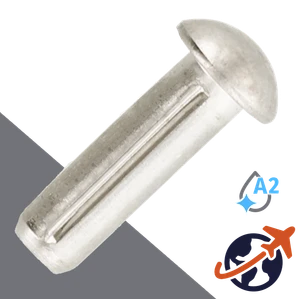 M1.4 Grooved Pin, Round Head,A2 Stainless,DIN 1476