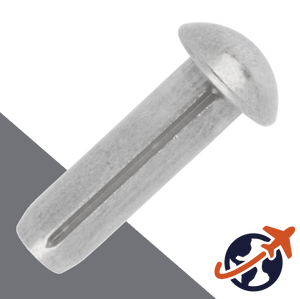 M1.4 Grooved Pins Round Head - Aluminum DIN 1476