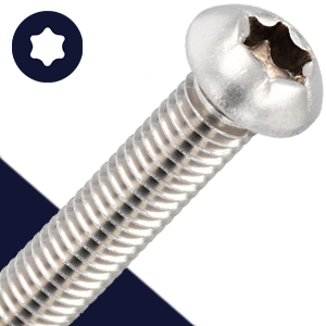 M2.5X0.45 Torx Button Head Cap Screw - A2 Stainless ISO 7380-1 TX